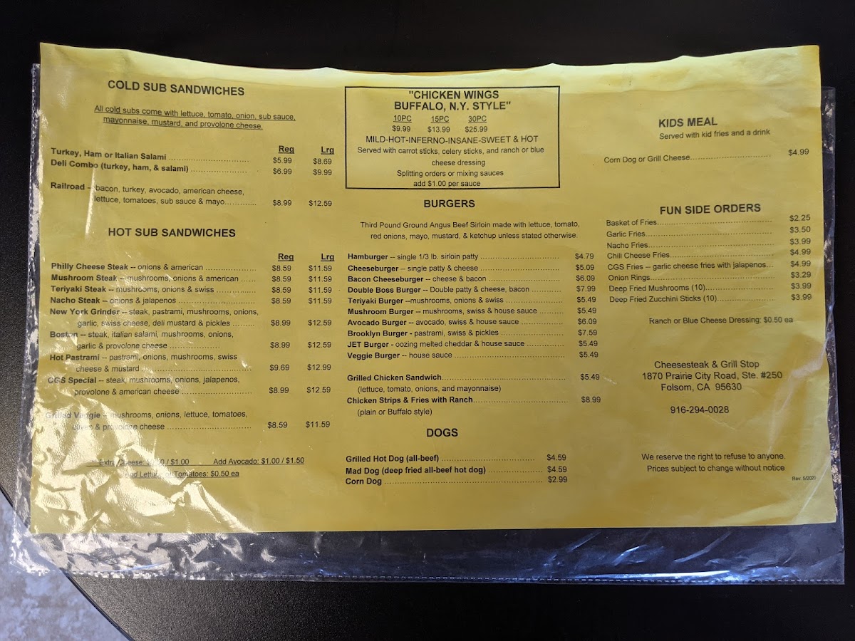 Menu Cheesesteak & Grill Stop-9
